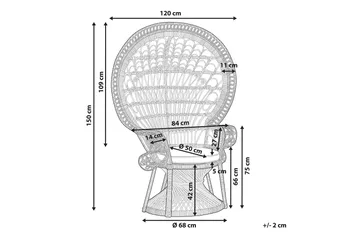 Emmanuelle Stol Påfugl - Rotting/Beige - Møbler - Stoler - Lenestoler