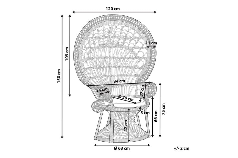 Emmanuelle Stol Påfugl - Rotting/Beige - Møbler - Stoler - Lenestoler