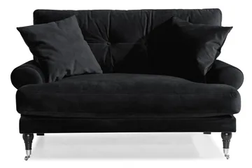 Andrew Loveseat Fløyel - Svart/Krom - Møbler - Stoler - Lenestoler - Fløyelslenestol