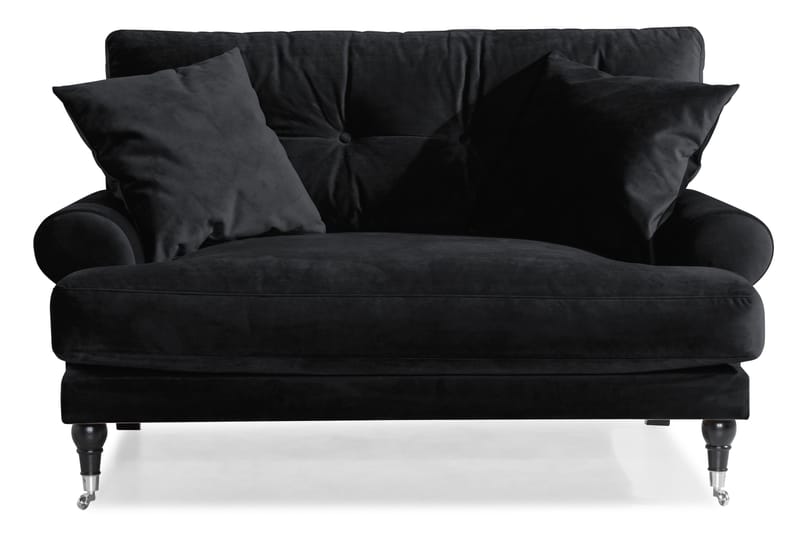 Andrew Loveseat Fløyel - Svart/Krom - Møbler - Stoler - Lenestoler - Fløyelslenestol