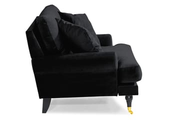 Andrew Loveseat Fløyel - Svart/Messing - Møbler - Stoler - Lenestoler - Fløyelslenestol