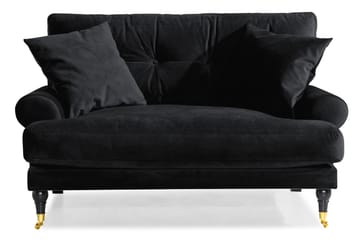 Andrew Loveseat Fløyel - Svart/Messing - Møbler - Stoler - Lenestoler - Fløyelslenestol