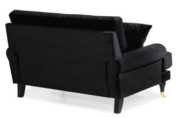 Andrew Loveseat Fløyel - Svart/Messing - Møbler - Stoler - Lenestoler - Fløyelslenestol