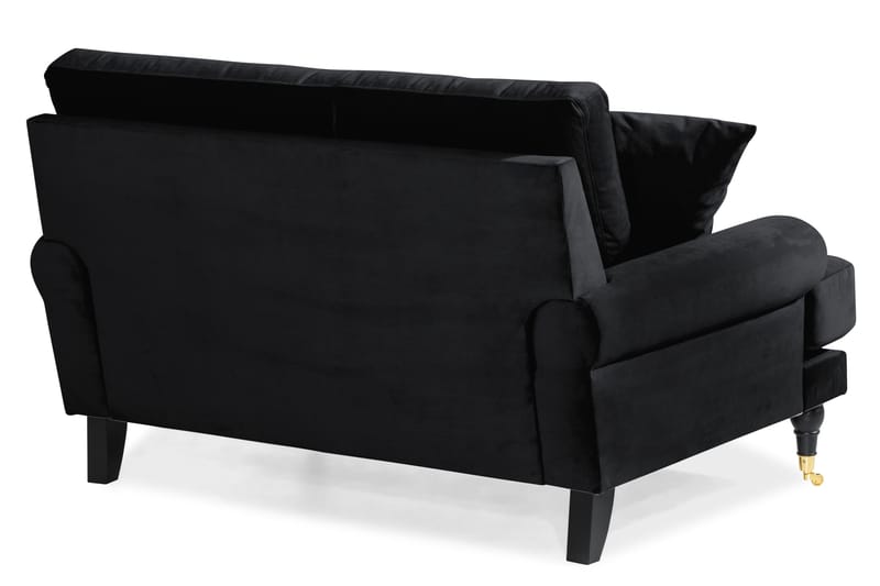 Andrew Loveseat Fløyel - Svart/Messing - Møbler - Stoler - Lenestoler - Fløyelslenestol
