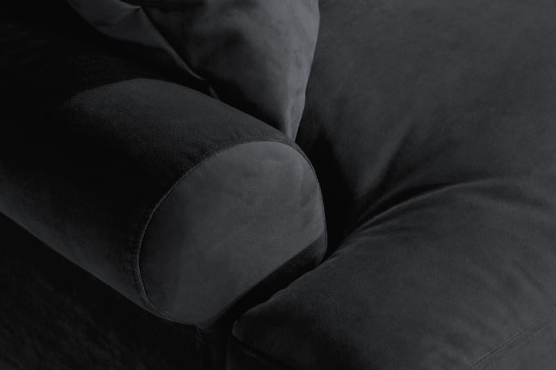 Andrew Loveseat Fløyel - Svart/Messing - Møbler - Stoler - Lenestoler - Fløyelslenestol