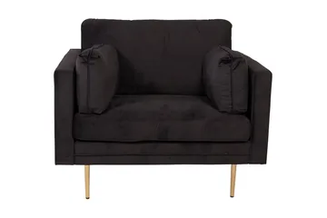 Boom Fløyelslenestol - Svart - Møbler - Stoler - Lenestoler