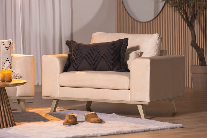 Copenhagen Lenestol - Beige - Møbler - Stoler - Lenestoler - Fløyelslenestol