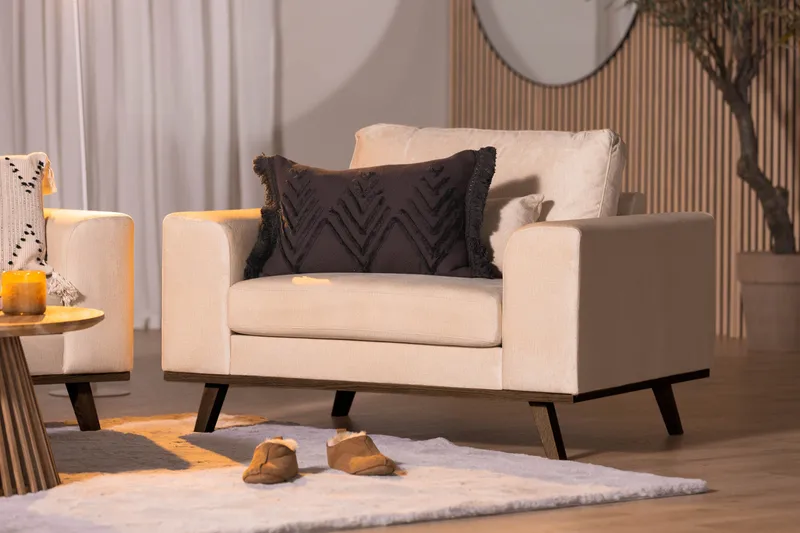 Copenhagen Lenestol - Beige - Møbler - Stoler - Lenestoler - Fløyelslenestol