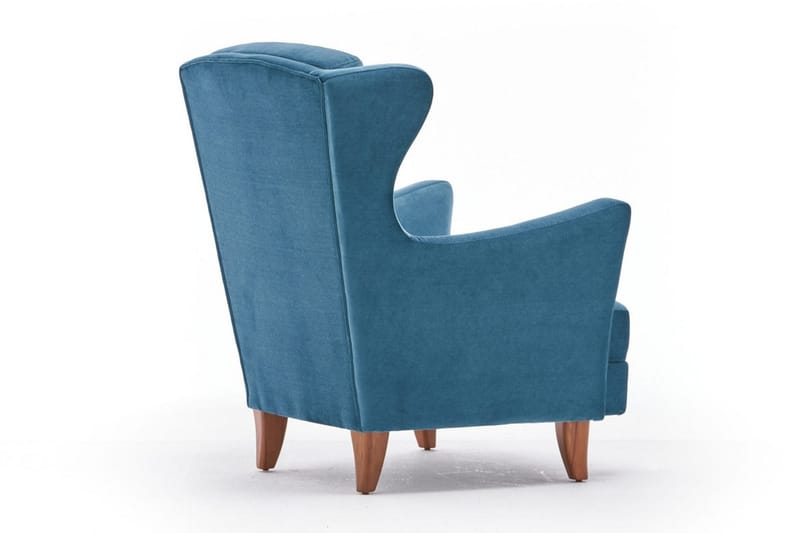 Edgara Lenestol - Fløyel/Turkis/Natur - Møbler - Stoler - Lenestoler - Fløyelslenestol
