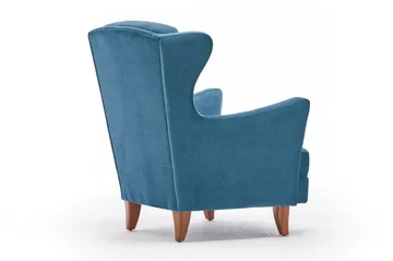 Edgara Lenestol - Fløyel/Turkis/Natur - Møbler - Stoler - Lenestoler