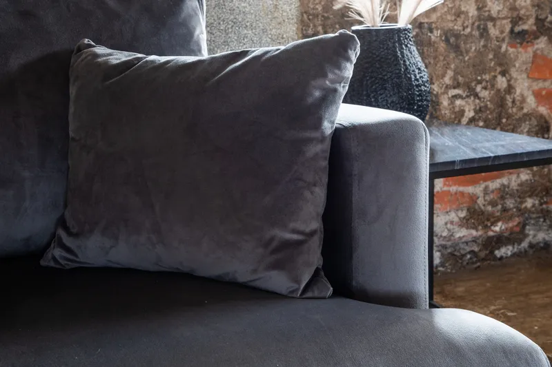 Lenestol Sofia - Mørkegrå - Møbler - Stoler - Lenestoler - Fløyelslenestol