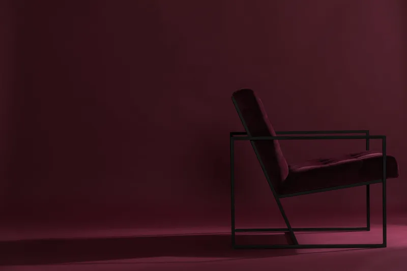 Lenestol Treni Rød/Svart - Rød/Svart - Møbler - Stoler - Lenestoler - Fløyelslenestol