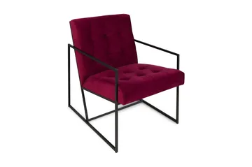 Lenestol Treni Rød/Svart - Rød/Svart - Møbler - Stoler - Lenestoler - Fløyelslenestol