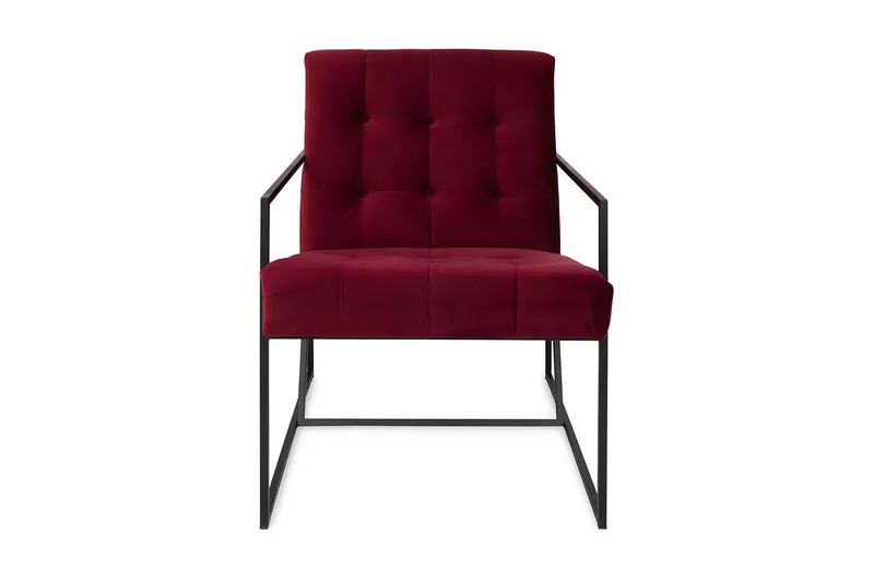 Lenestol Treni Rød/Svart - Rød/Svart - Møbler - Stoler - Lenestoler - Fløyelslenestol