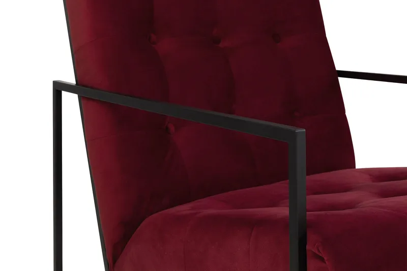 Lenestol Treni Rød/Svart - Rød/Svart - Møbler - Stoler - Lenestoler - Fløyelslenestol
