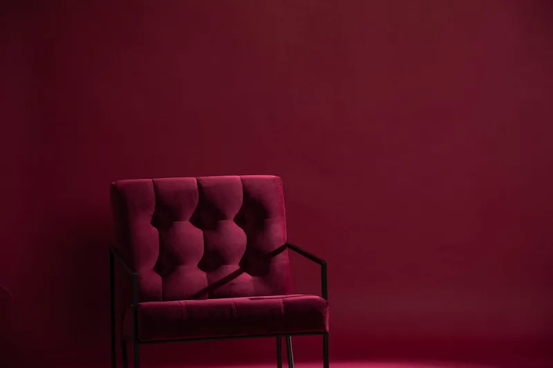 Lenestol Treni Rød/Svart - Rød/Svart - Møbler - Stoler - Lenestoler - Fløyelslenestol