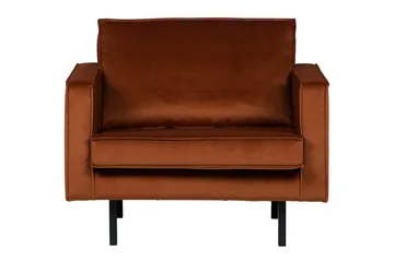 Lissbon Fløyelslenestol - Rust - Møbler - Stoler - Lenestoler - Fløyelslenestol