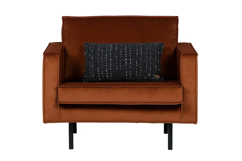 Lissbon Fløyelslenestol - Rust - Møbler - Stoler - Lenestoler - Fløyelslenestol