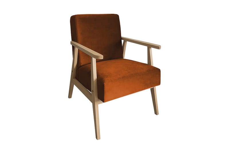 Retro Lenestol, Fløyel/Brun