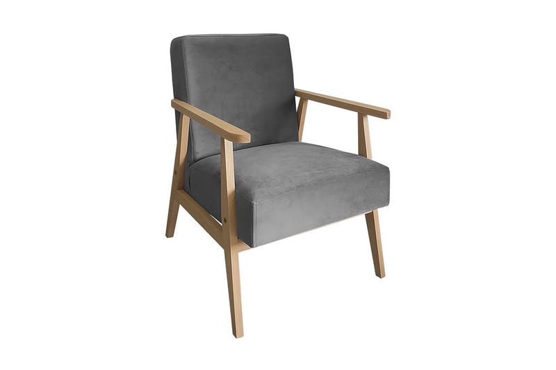 Retro Lenestol, Fløyel/Grå