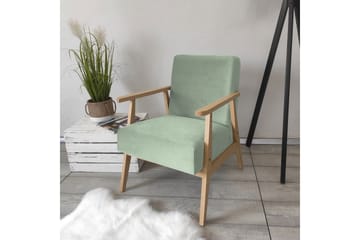 Retro Lenestol - Fløyel/Grønn - Møbler - Stoler - Lenestoler - Fløyelslenestol