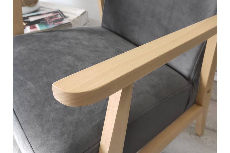 Retro Lenestol - Fløyel/Grønn - Møbler - Stoler - Lenestoler