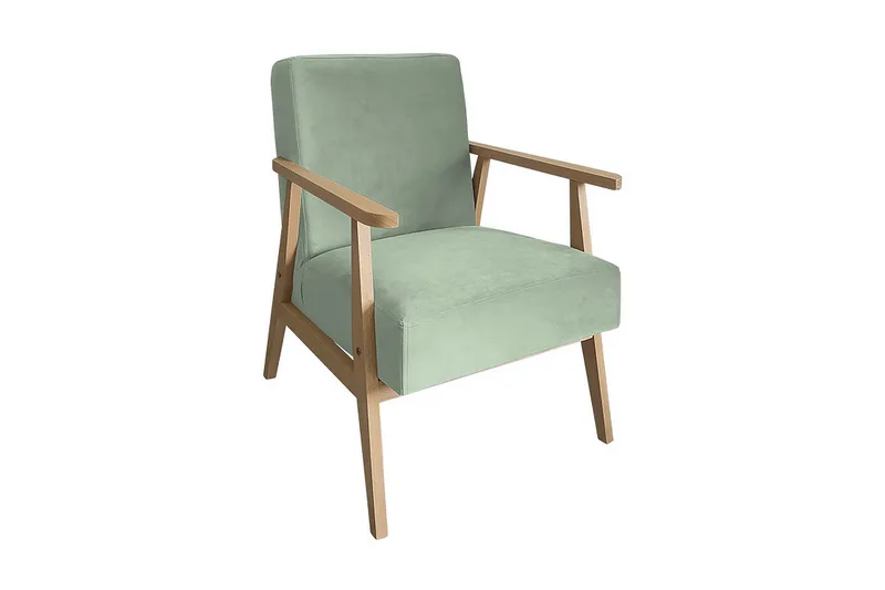 Retro Lenestol - Fløyel/Grønn - Møbler - Stoler - Lenestoler - Fløyelslenestol