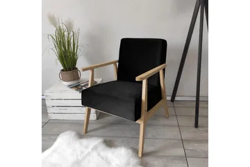 Retro Lenestol - Fløyel/Svart - Møbler - Stoler - Lenestoler