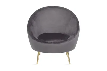 Rickli Lenestol Fløyel - Grå - Møbler - Stoler - Lenestoler - Fløyelslenestol