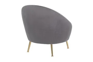 Rickli Lenestol Fløyel - Grå - Møbler - Stoler - Lenestoler - Fløyelslenestol