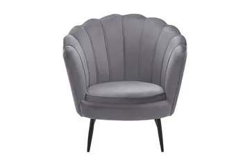 Sarannell Fløyelslenestol - Grå - Møbler - Stoler - Lenestoler - Fløyelslenestol