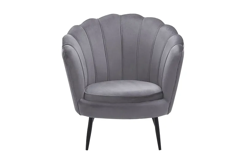 Sarannell Fløyelslenestol - Grå - Møbler - Stoler - Lenestoler - Fløyelslenestol