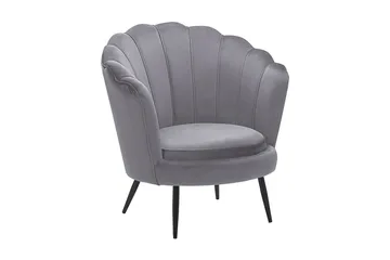 Sarannell Fløyelslenestol - Grå - Møbler - Stoler - Lenestoler - Fløyelslenestol