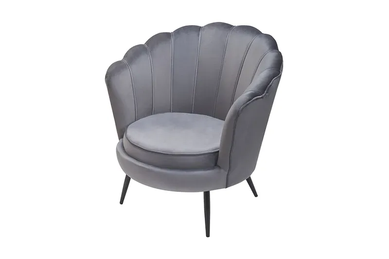 Sarannell Fløyelslenestol - Grå - Møbler - Stoler - Lenestoler - Fløyelslenestol