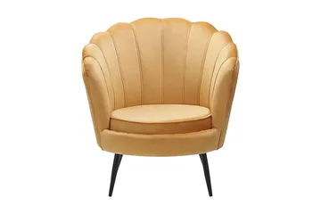 Sarannell Fløyelslenestol - Gul - Møbler - Stoler - Lenestoler