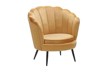 Sarannell Fløyelslenestol - Gul - Møbler - Stoler - Lenestoler - Fløyelslenestol