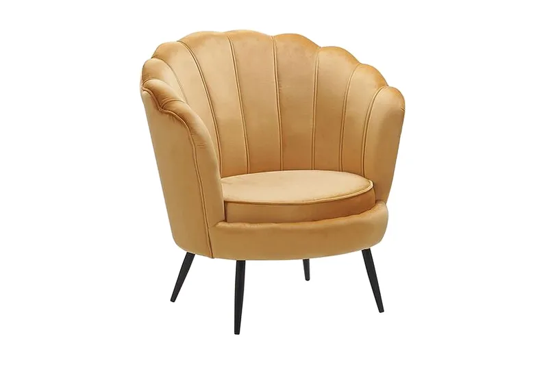 Sarannell Fløyelslenestol, Gul