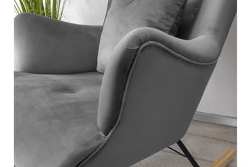 Skandynawski Lenestol - Fløyel/Grå - Møbler - Stoler - Lenestoler - Fløyelslenestol