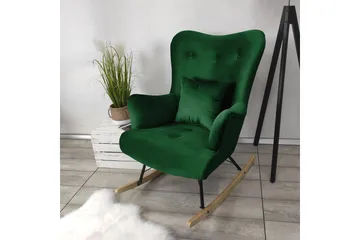 Skandynawski Lenestol - Fløyel/Grønn - Møbler - Stoler - Lenestoler - Fløyelslenestol