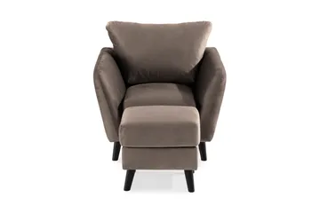 Trend Lenestol med Fotskammel - Muldvarp Fløyel - Møbler - Stoler - Lenestoler - Fløyelslenestol