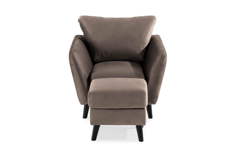 Trend Lenestol med Fotskammel - Muldvarp Fløyel - Møbler - Stoler - Lenestoler - Fløyelslenestol