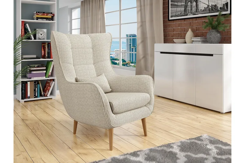 Gabi Lenestol - Beige - Møbler - Stoler - Lenestoler - Ørelappstol