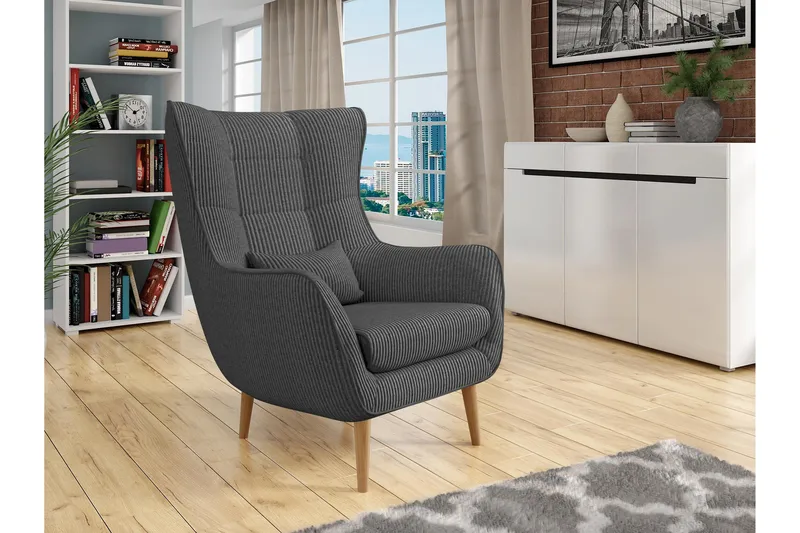 Gabi Lenestol - Mørk grå - Møbler - Stoler - Lenestoler - Ørelappstol