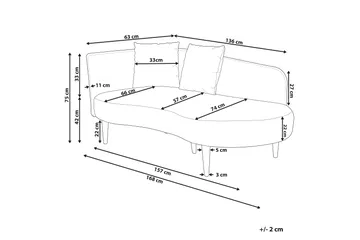 Gabriell Sjeselong 168 cm Venstre - Grå - Møbler - Stoler - Lenestoler - Liggestol