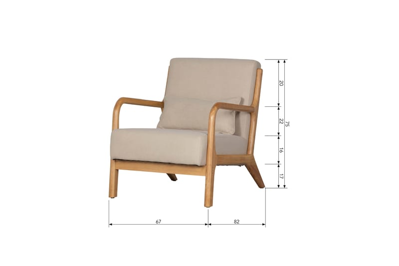 Highly Lenestol - Natur - Møbler - Stoler - Lenestoler