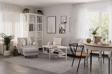 Howard Classic Lenestol med Fotskammel - Grå - Møbler - Stoler - Lenestoler - Lenestol med fotskammel