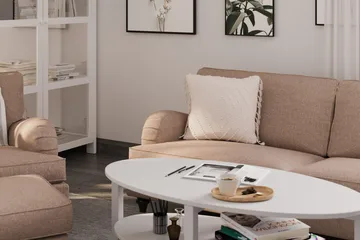 Howard Classic Lenestol med Fotskammel - Mørk beige - Møbler - Stoler - Lenestoler - Lenestol med fotskammel