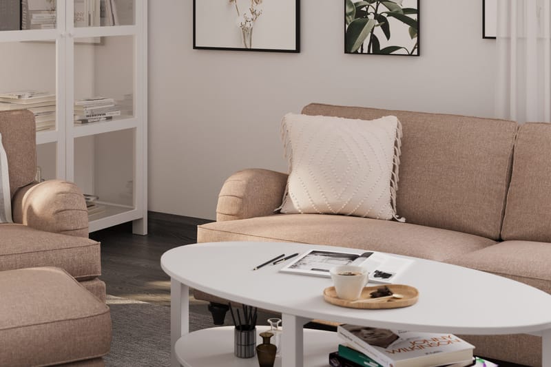 Howard Classic Lenestol med Fotskammel - Mørk beige - Møbler - Stoler - Lenestoler - Lenestol med fotskammel