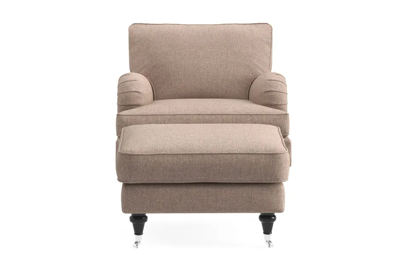 Howard Classic Lenestol med Fotskammel, Mørk beige