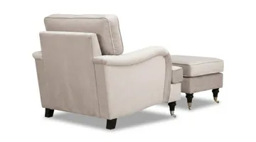Howard Classic sofagruppe lenestol og fotskammel i fløyel - Beige - Møbler - Stoler - Lenestoler - Howard lenestol